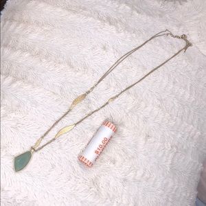 Chloe + Isabella long gold colored stone necklace